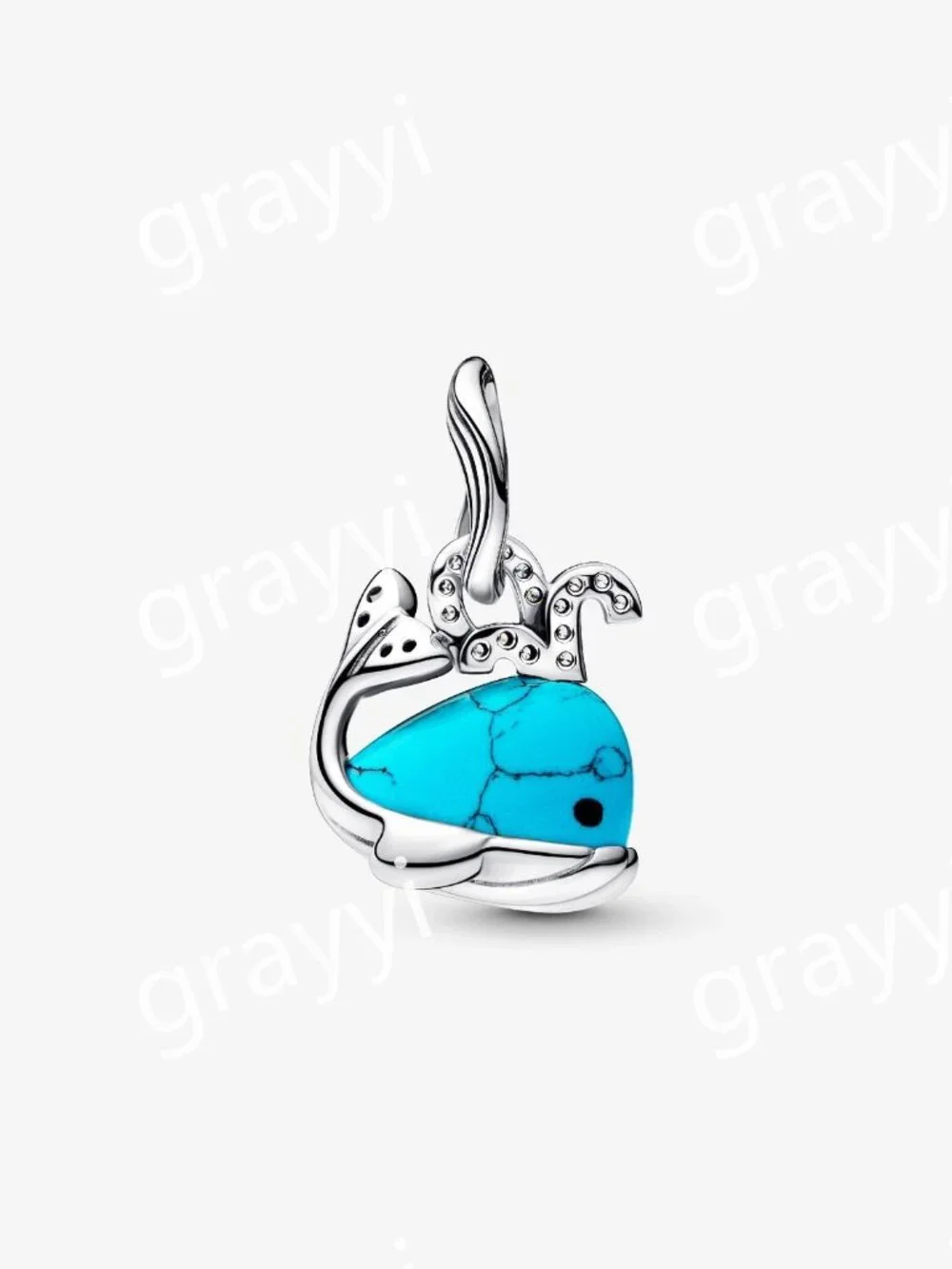 Pandora Turquoise-coloured Whale Dangle Charm